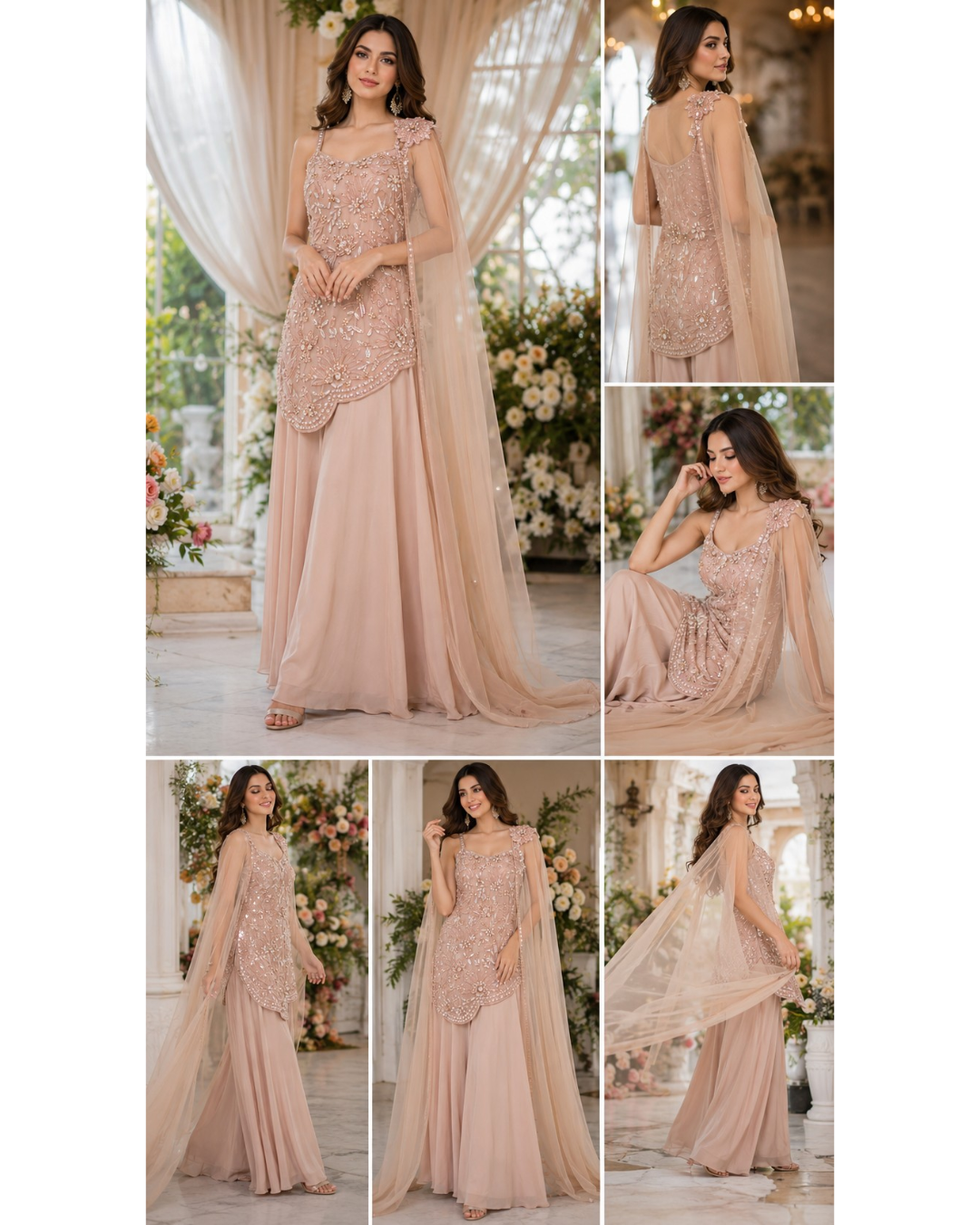 The Blush Cascade Cape Suit
