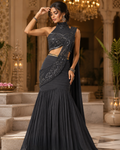 The Obsidian Constellation Draped Saree Set