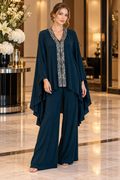 The Teal Cascade Cape Set