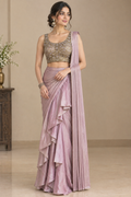 The Mauve Cascade Draped Saree